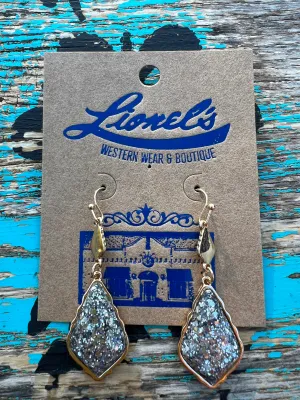 Designer Inspired Pewter & Gold Earrings