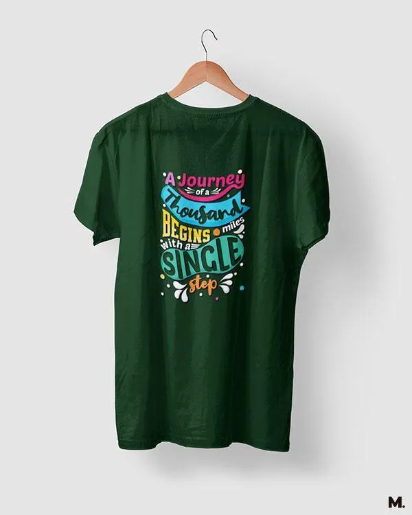 Journey of 1000 miles printed t shirts