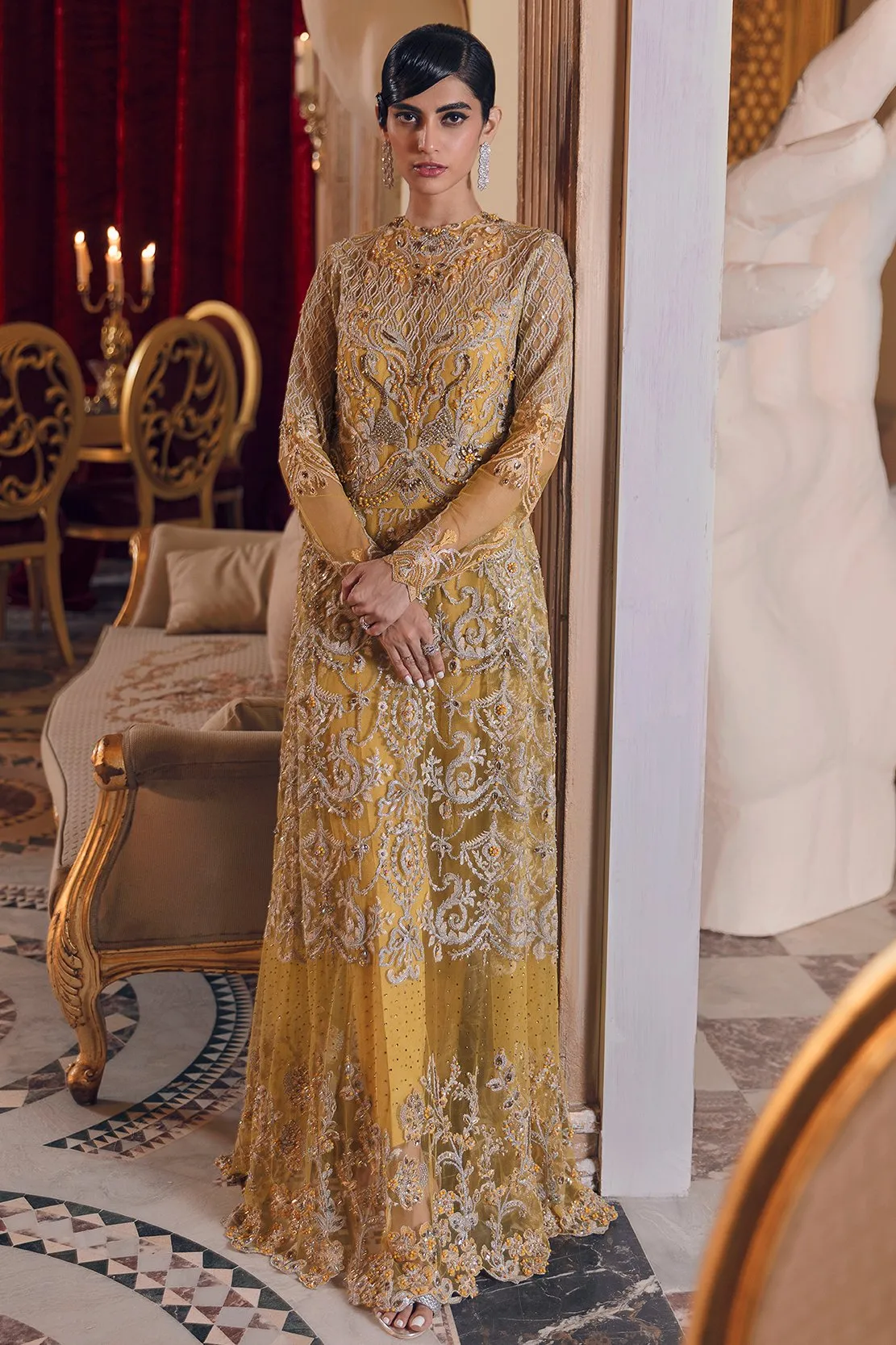 MALVA | Reign Reignaissance Luxury Wedding Collection | Unstitched Embroidered Net Suits with Heavy Handwork
