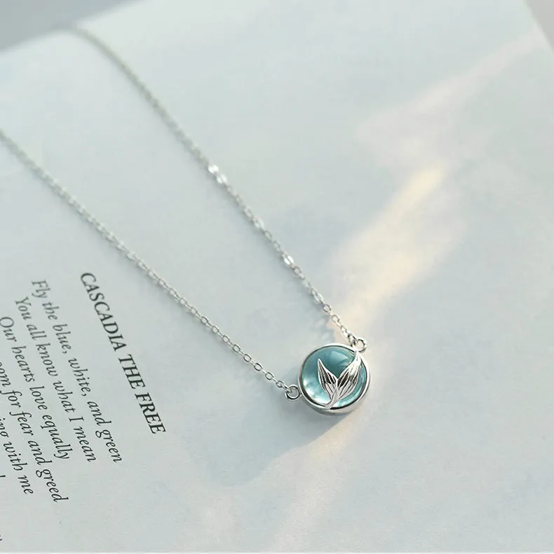Mermaid Tears Silver Pendant Necklace