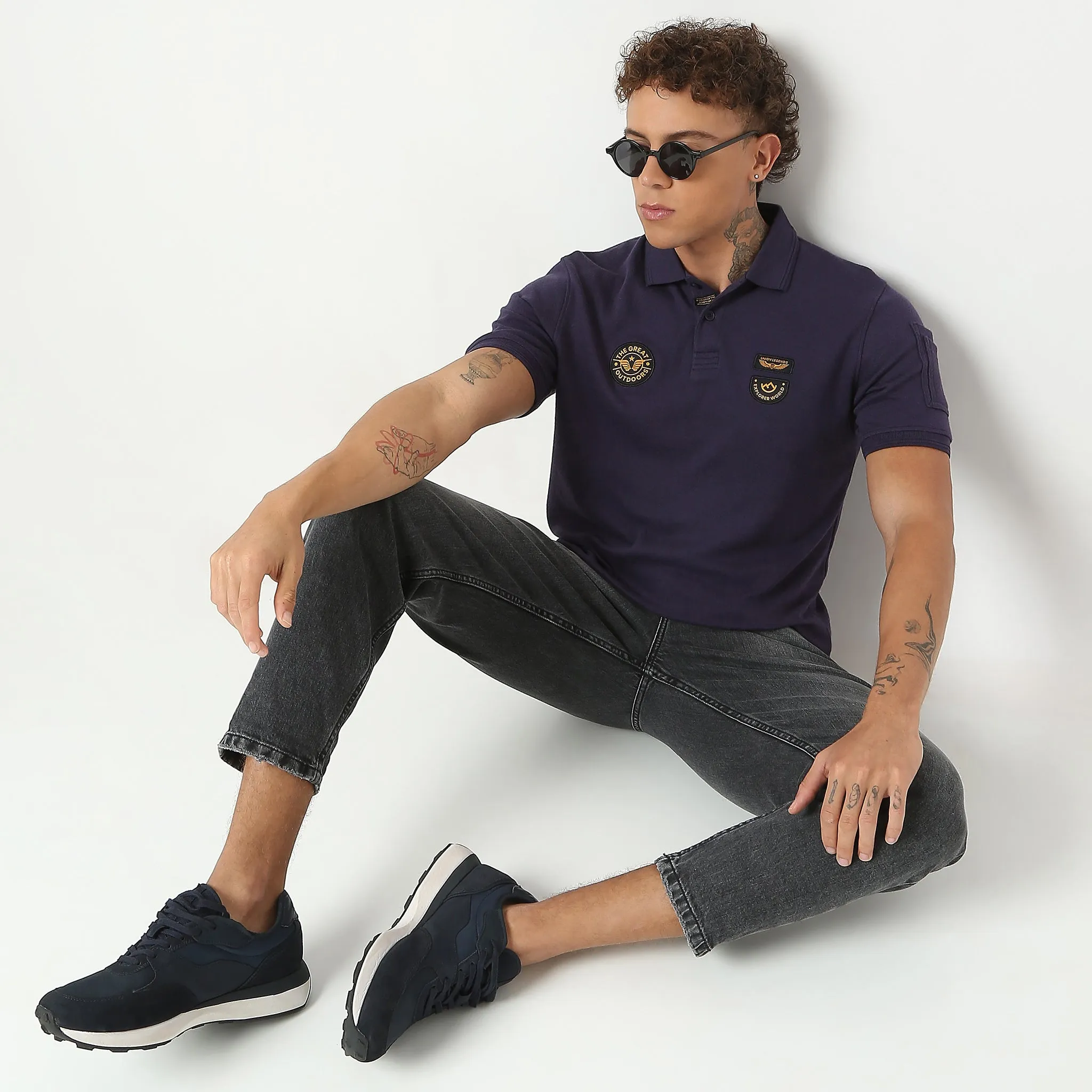 Militia Edition™ Cavillary Solid Polo T-Shirt with Sleeve Pocket and Especially Branded Badges