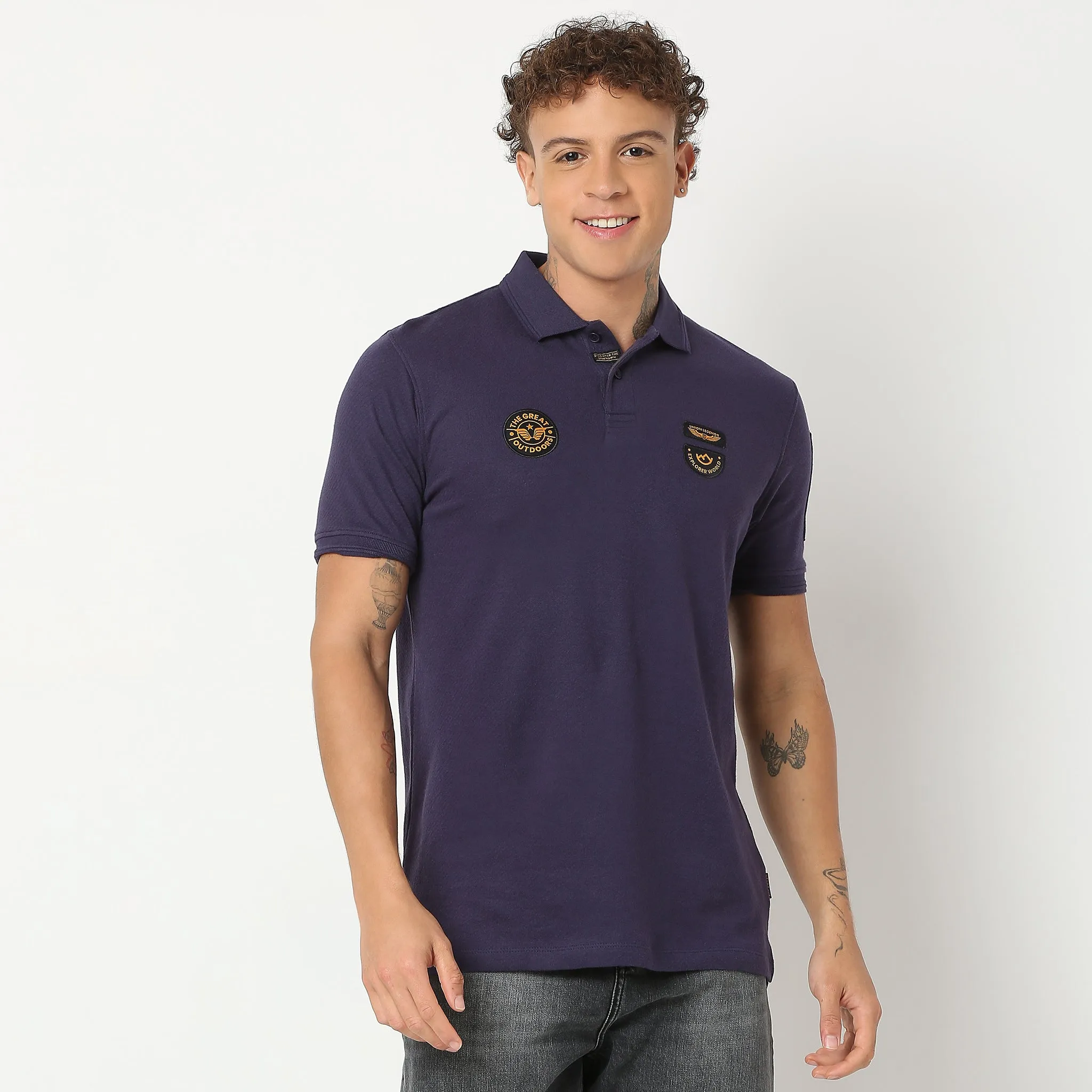Militia Edition™ Cavillary Solid Polo T-Shirt with Sleeve Pocket and Especially Branded Badges
