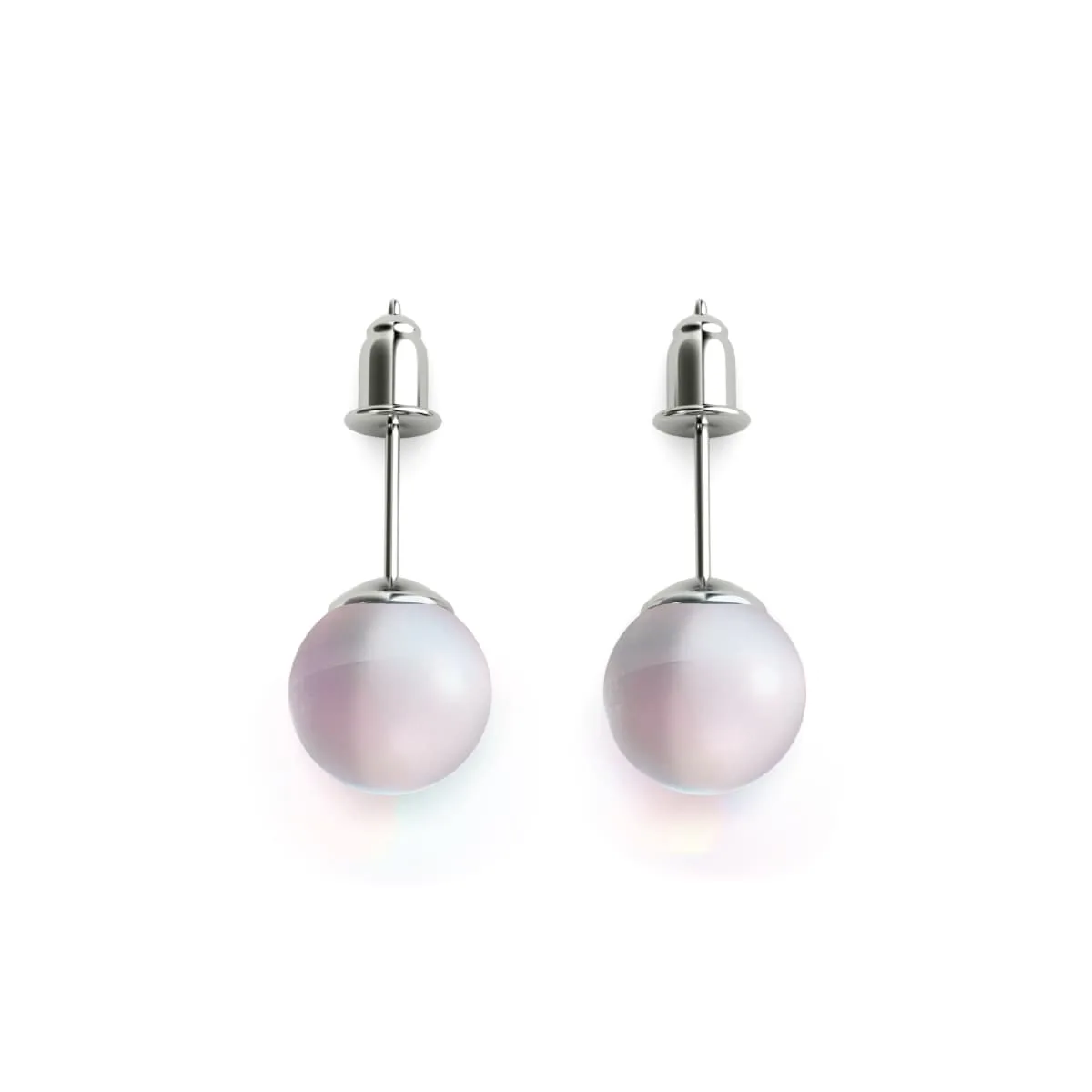 Rainbow White | .925 Sterling Silver | Mermaid Glass Stud Earrings