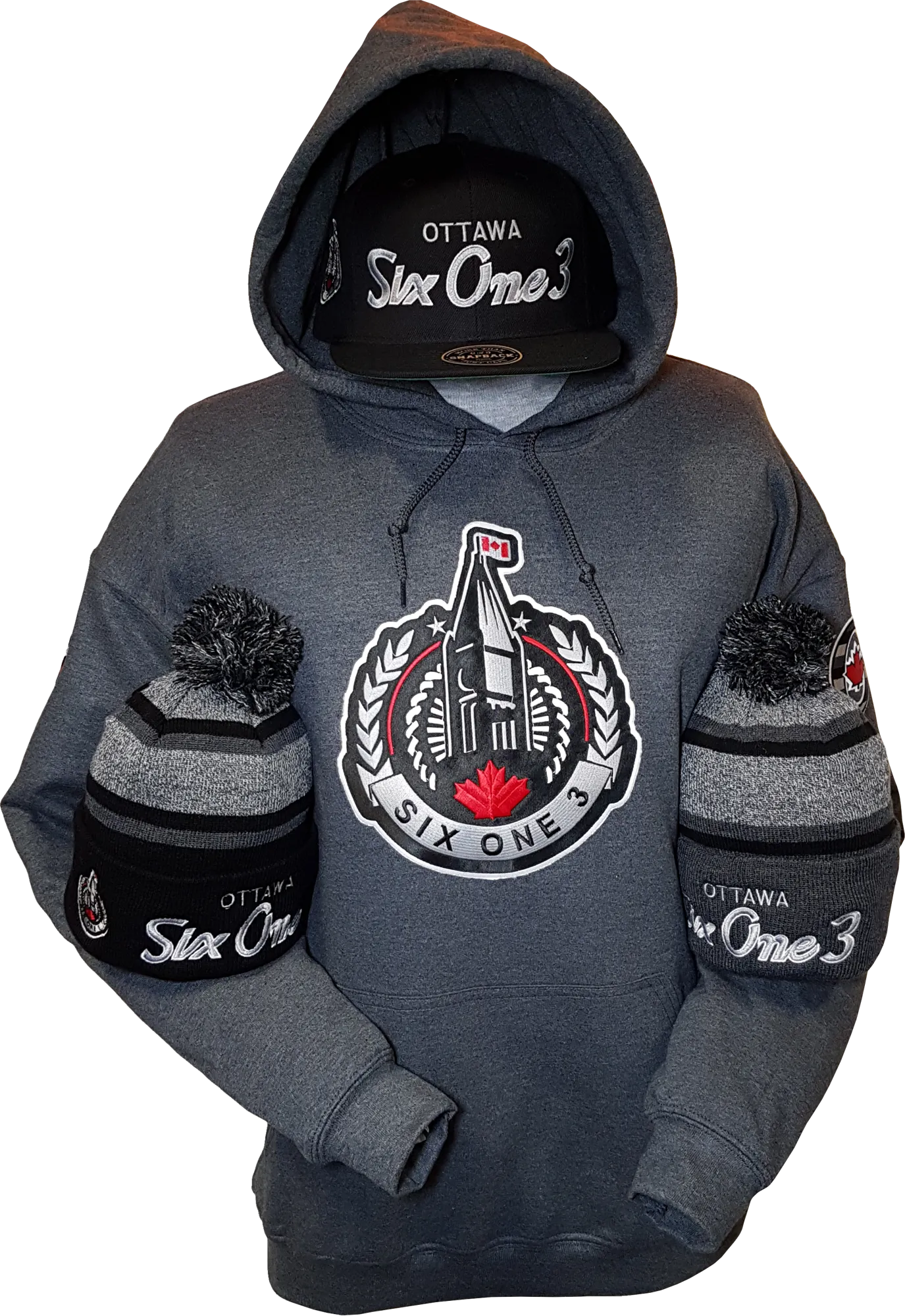 Six One 3 The Hill Hoodie Heathered Black