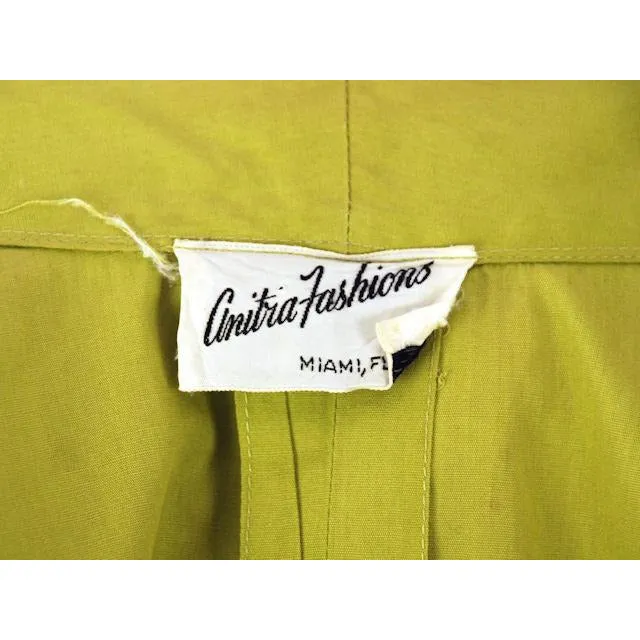 Vintage Sun Dress Chartreuse Green Cotton Full Skirt/Bolero Jacket 1940s 34-28-Free